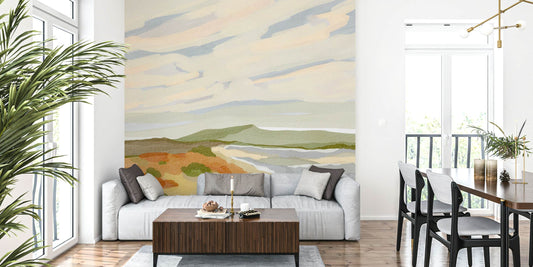 Soothing Shoreline Peel and Stick Wall Mural - Coastal, Watercolor, Mural