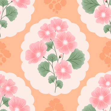Spanish Flower peel and stick wallpaper pattern detail
