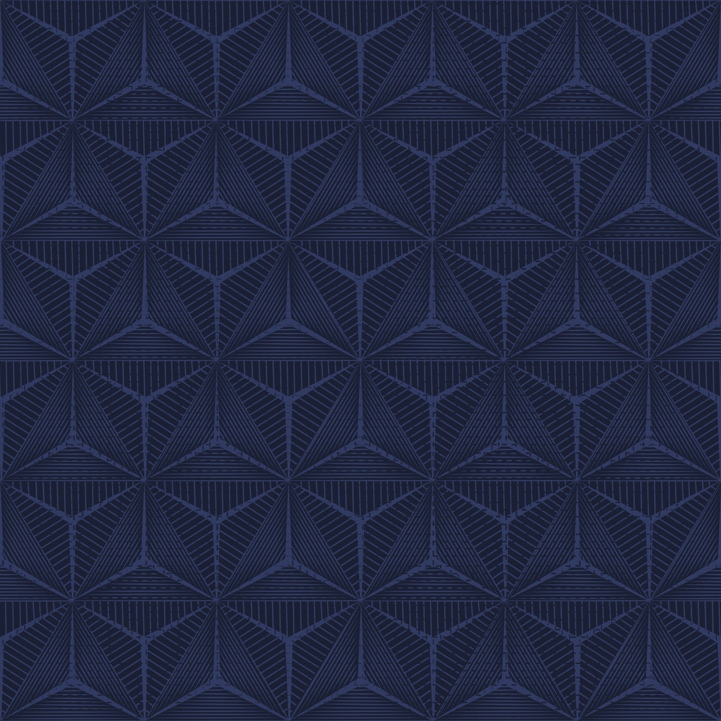 Textured and Tonal Asanoha Navy peel and stick wallpaper pattern detail