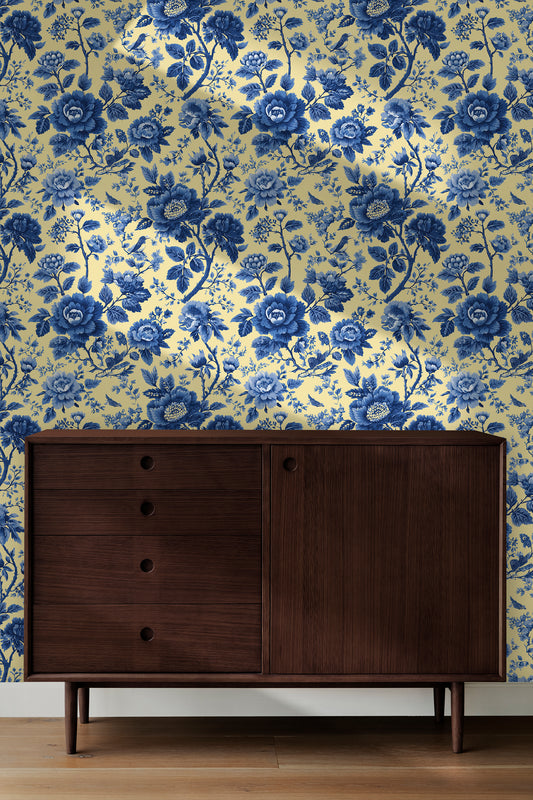 Toile Spring Garden Peel and Stick Wallpaper
