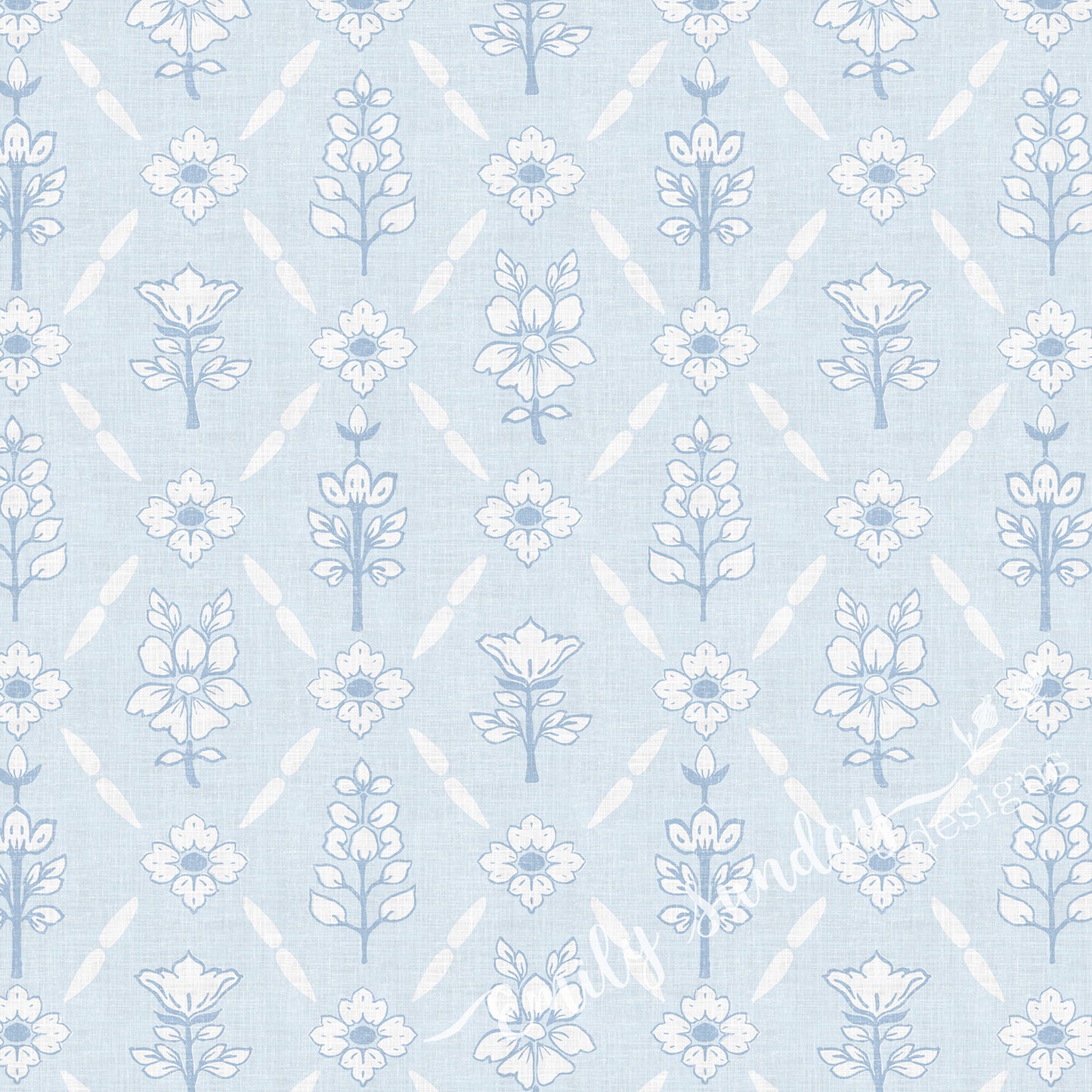 Vintage Floral Argyle Peel and Stick Wallpaper - Cottage, Cottage Core, Floral