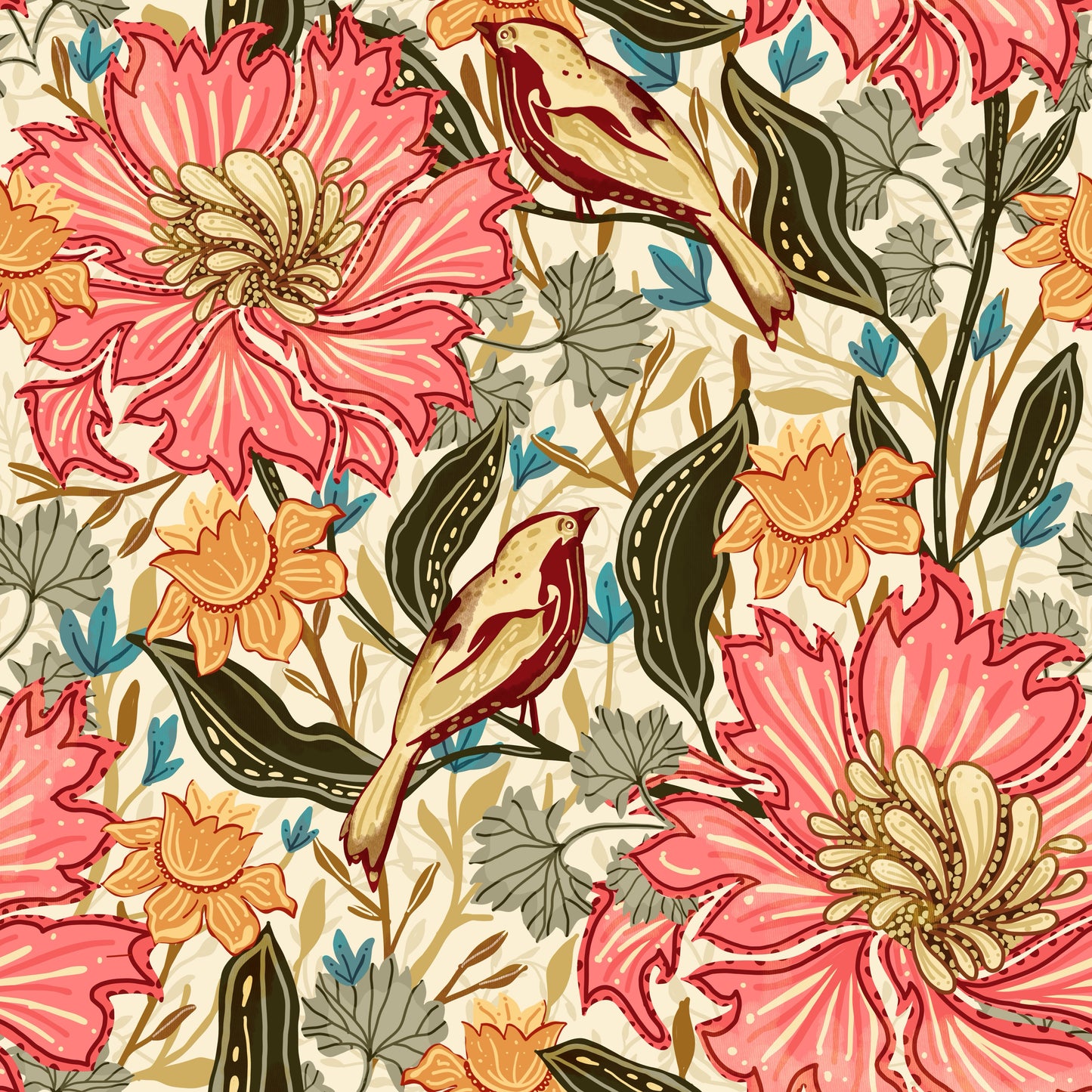 Vintage Garden Song Wallpaper
