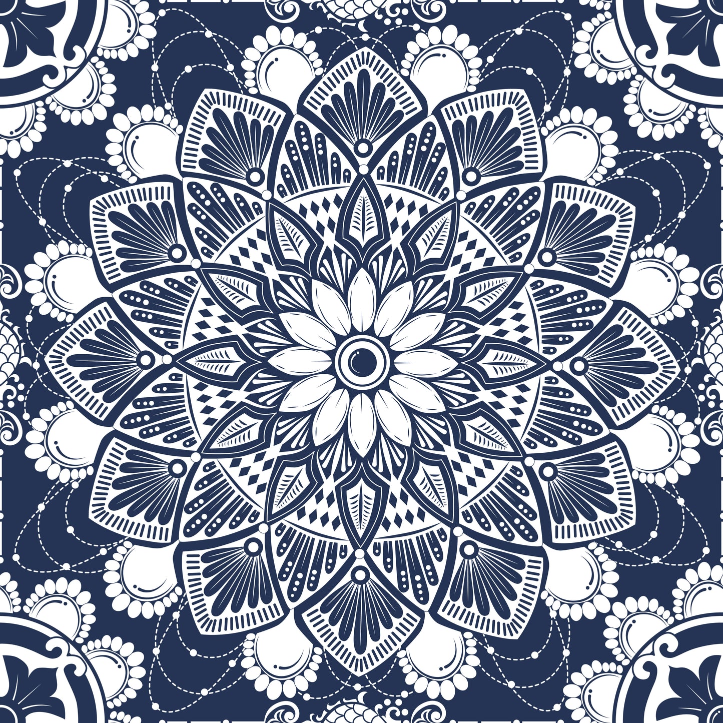 Vintage Glam Indigo Peel and Stick Wallpaper