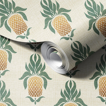 Vintage Vacation Pineapples Wallpaper