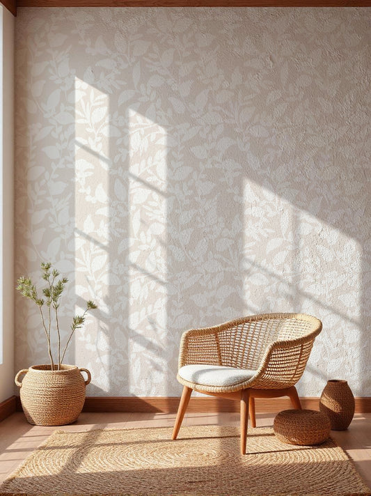 White Foliage Wallpaper