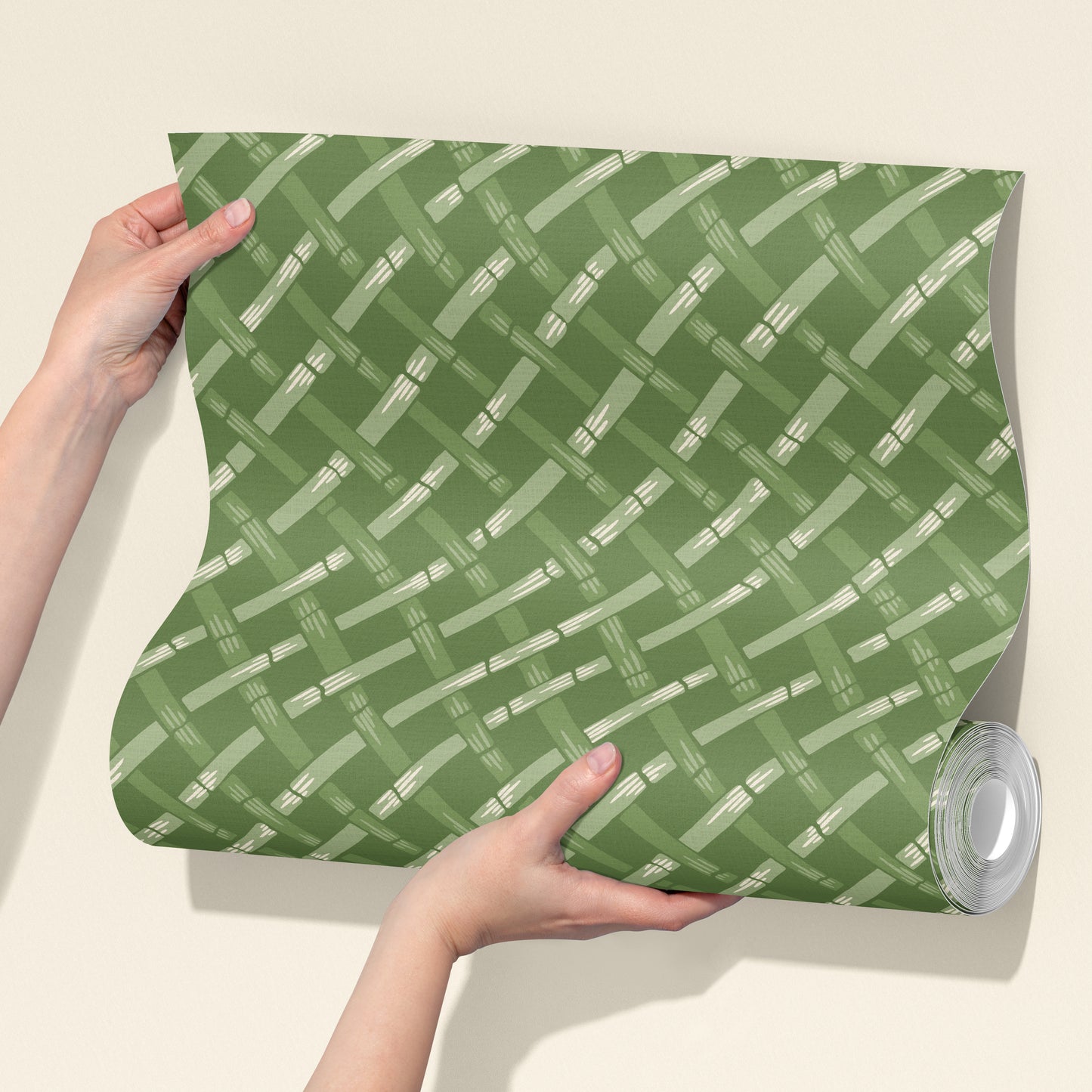 Garden Trellis Mid Green Wallpaper