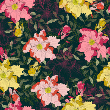 Wilderness Romance peel and stick wallpaper pattern detail