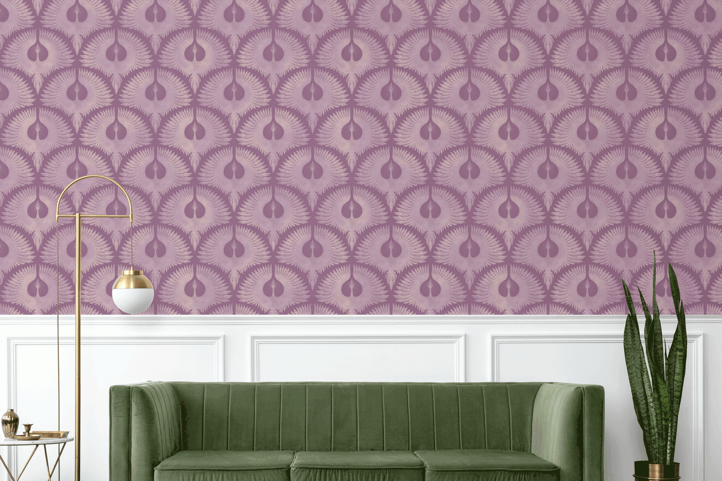 Soaring Birds in Lavender Wallpaper