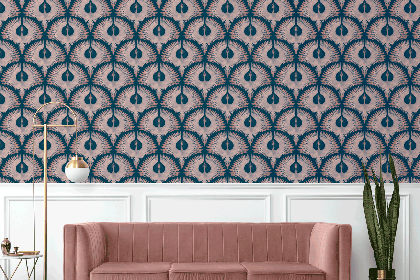 Soaring Birds in Navy Wallpaper
