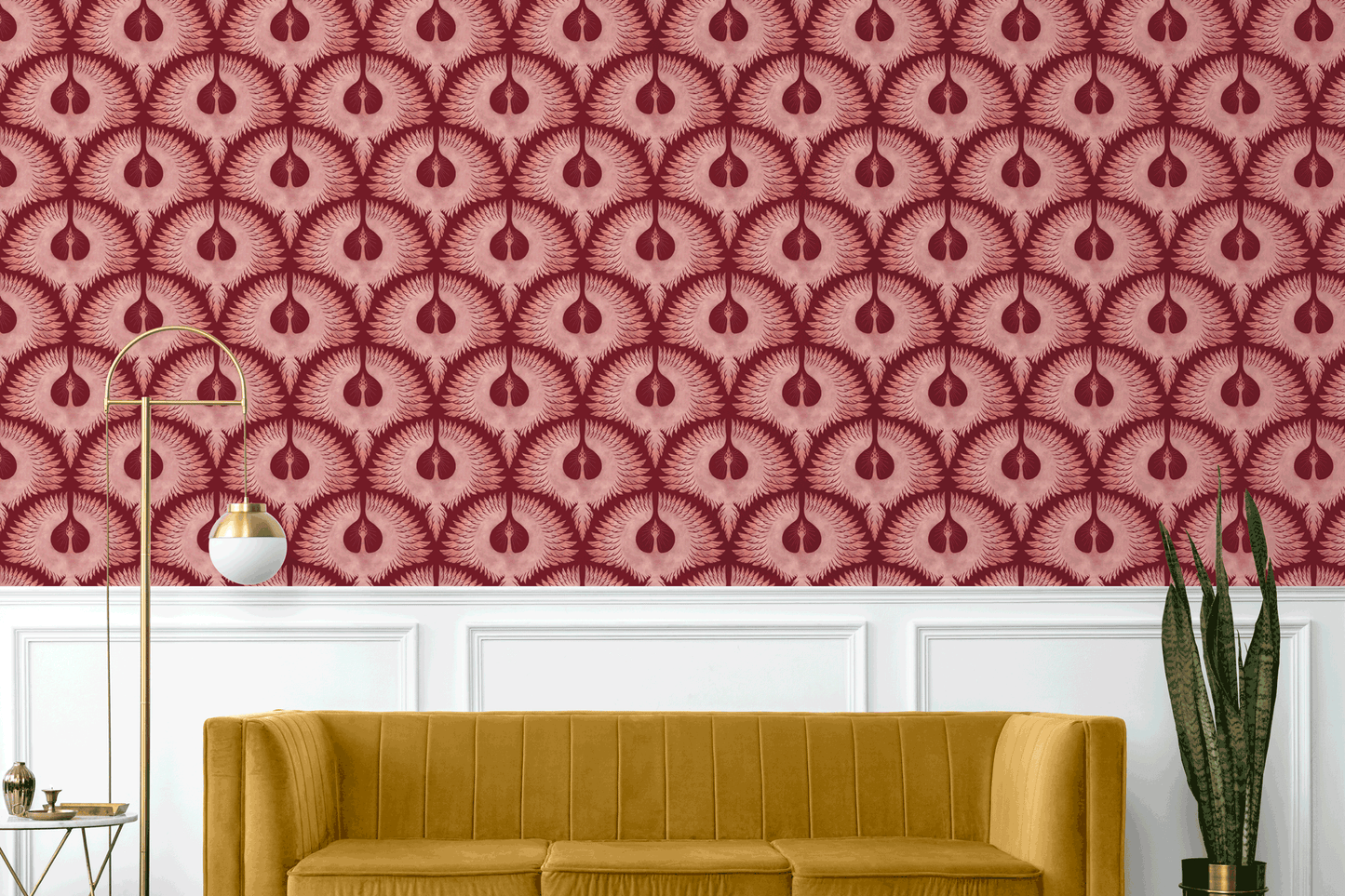 Soaring Birds in Scarlet Wallpaper