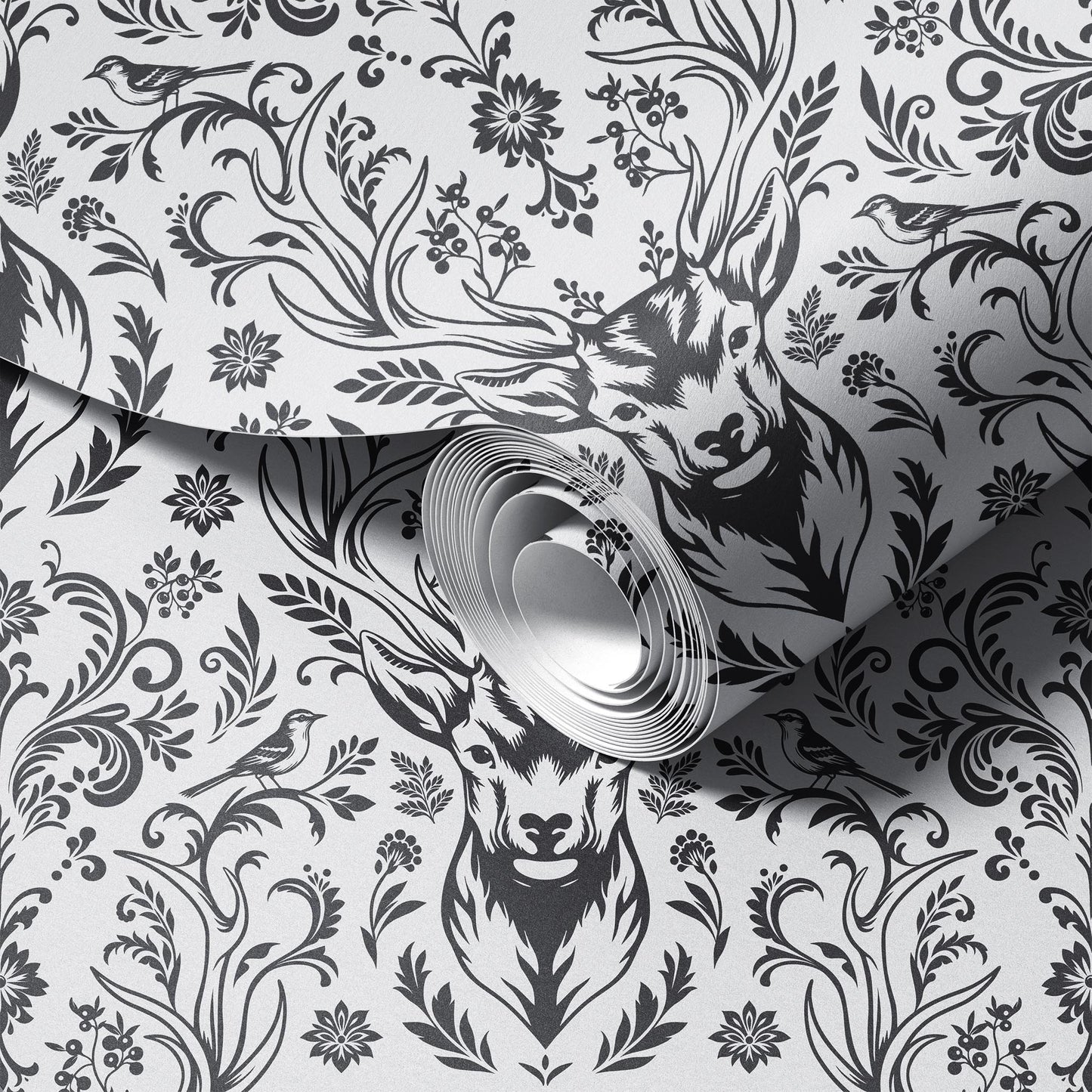 Woodland Damask Light Wallpaper