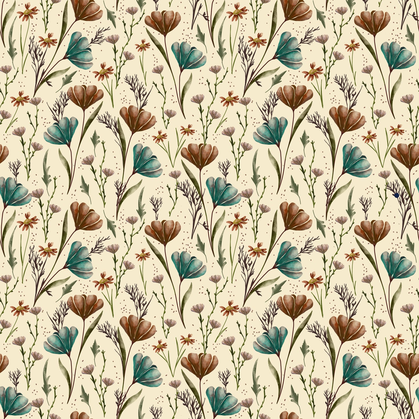 Woodland Flowers Peel and Stick Wallpaper