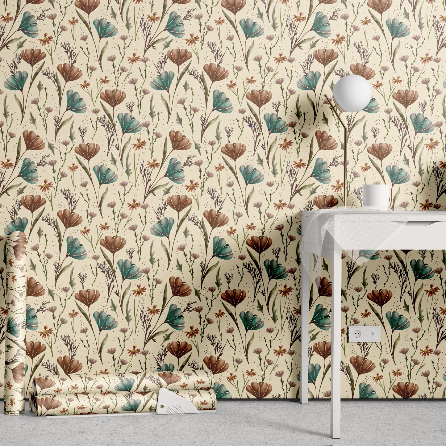 Woodland Flowers Peel and Stick Wallpaper