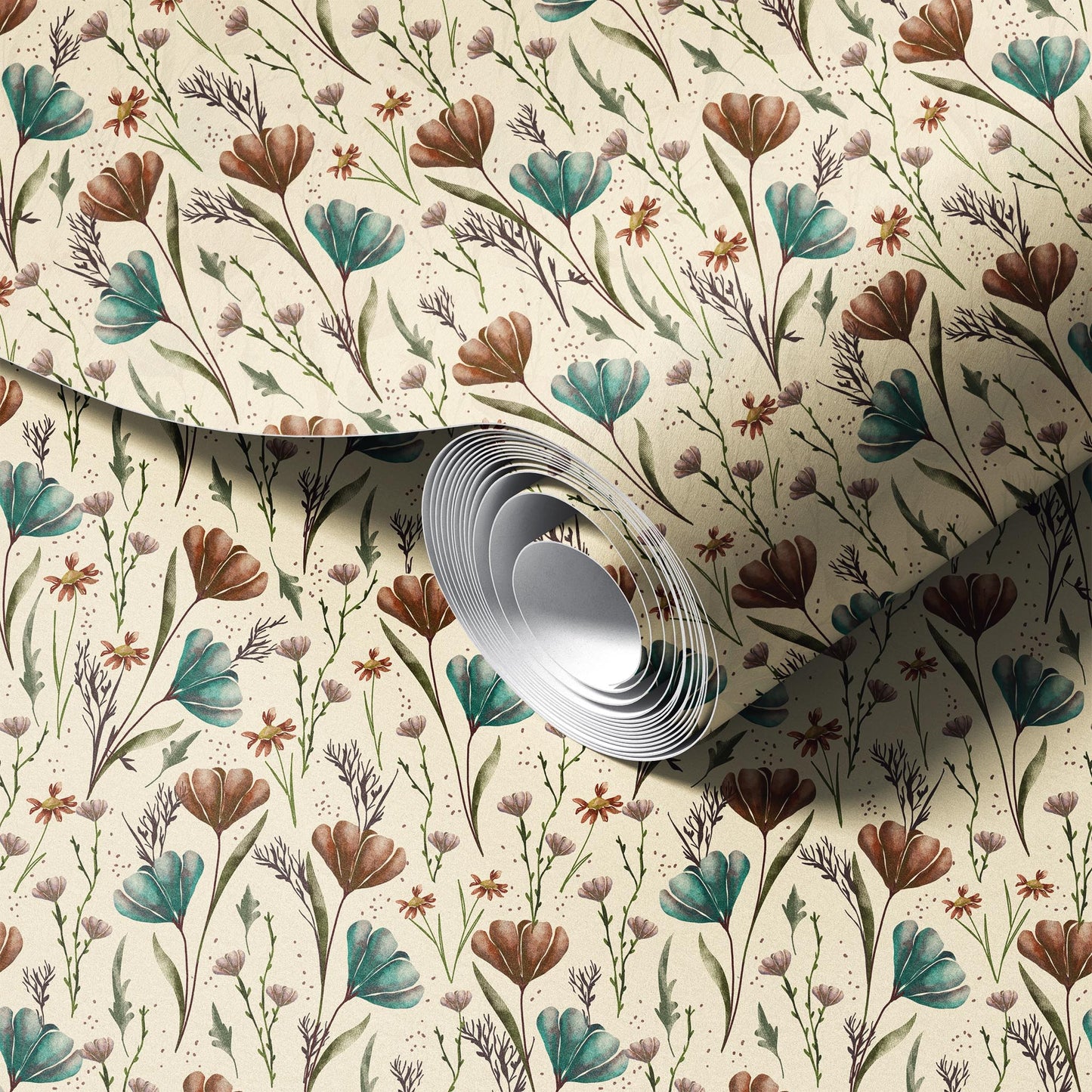 Woodland Flowers Peel and Stick Wallpaper