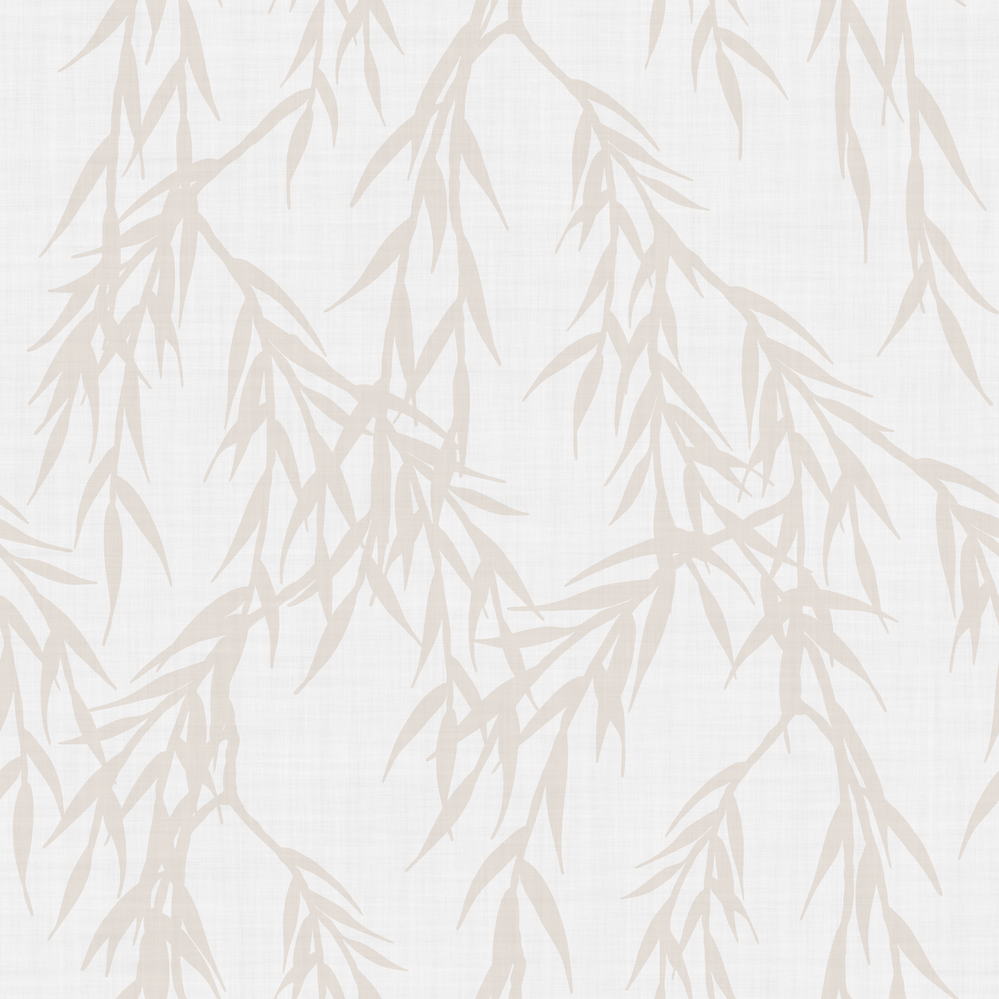Pattern of beige leaves on a light gray background