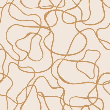 Gold abstract line pattern on a beige background