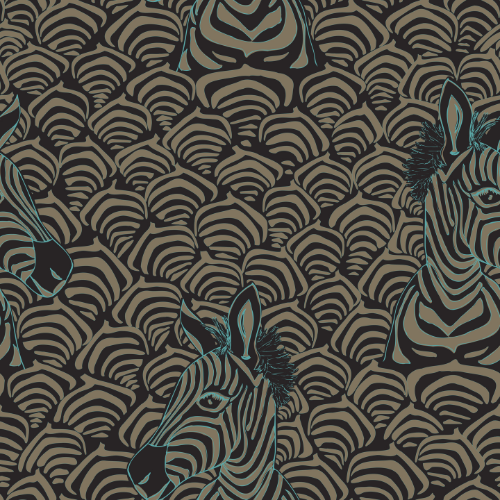 Art Deco Zebra Wallpaper