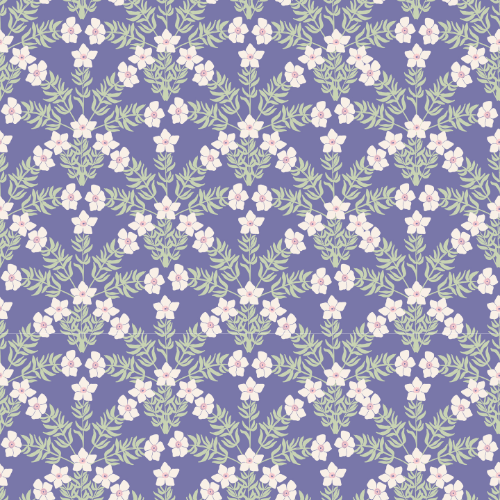 Art Nouveau Floral Scallop Wallpaper