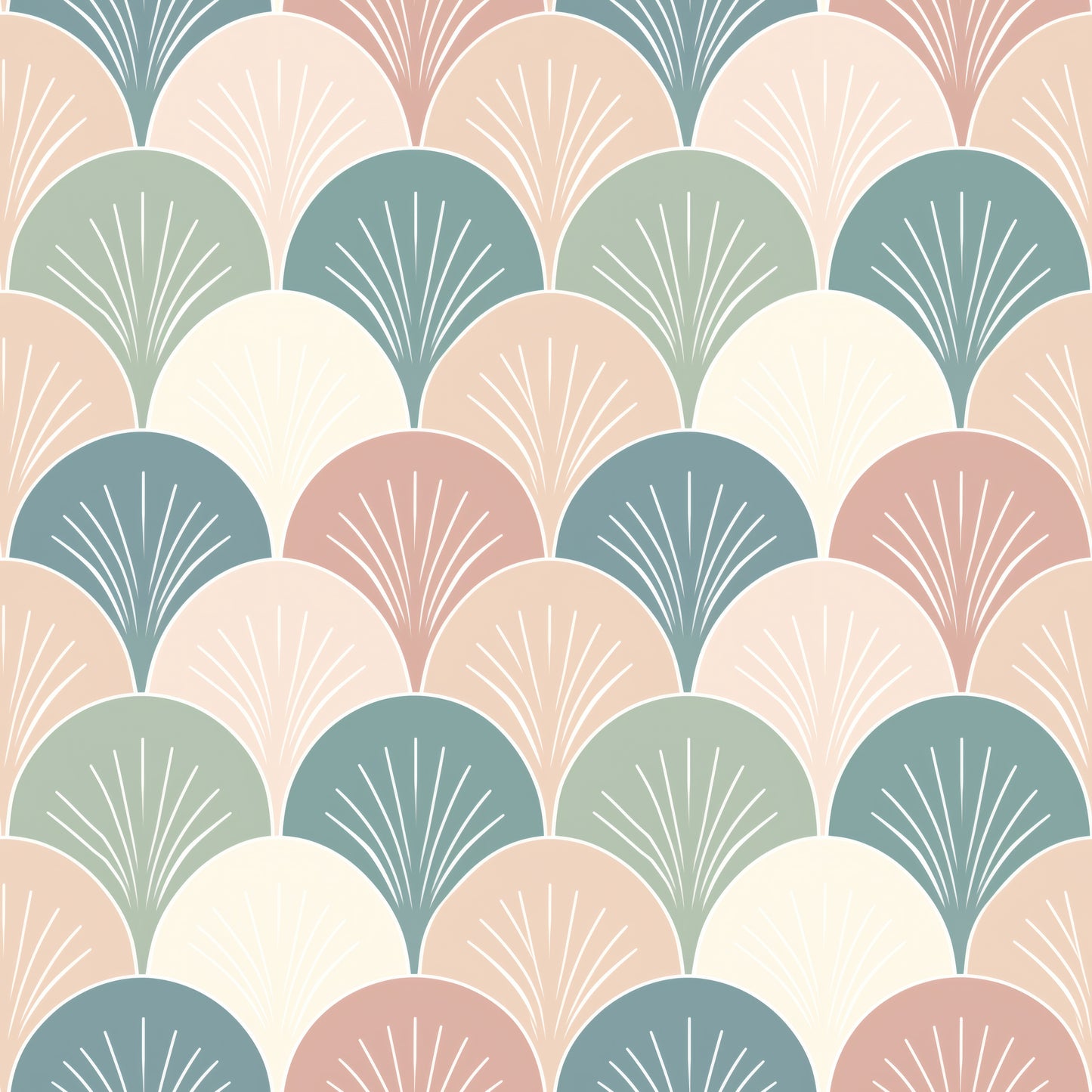 Art Deco Boho Fans Wallpaper