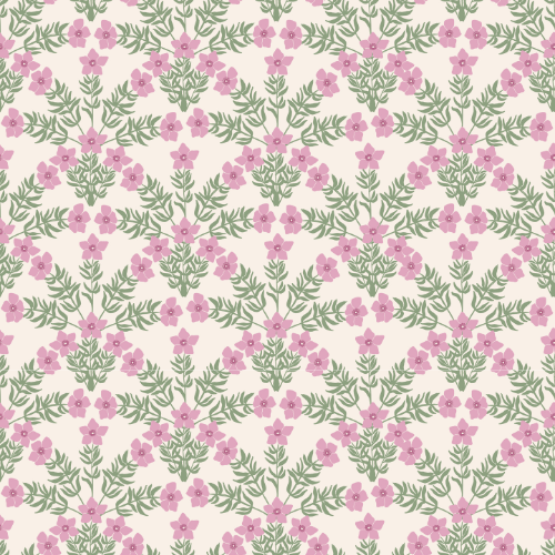 Art Nouveau Floral Scallop Wallpaper