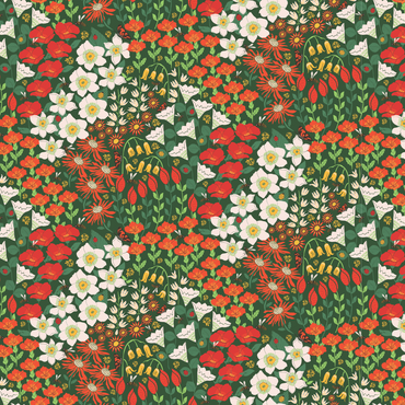 Bees in the Garden peel and stick wallpaper pattern detail