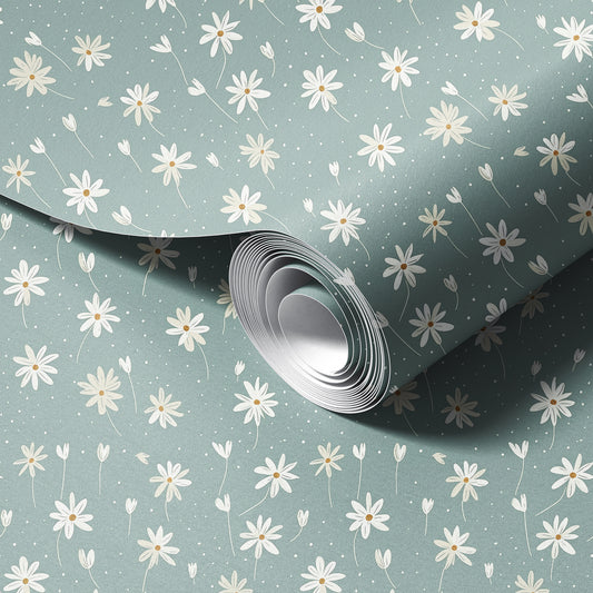 Blossom Daisy peel and stick wallpaper room mockup