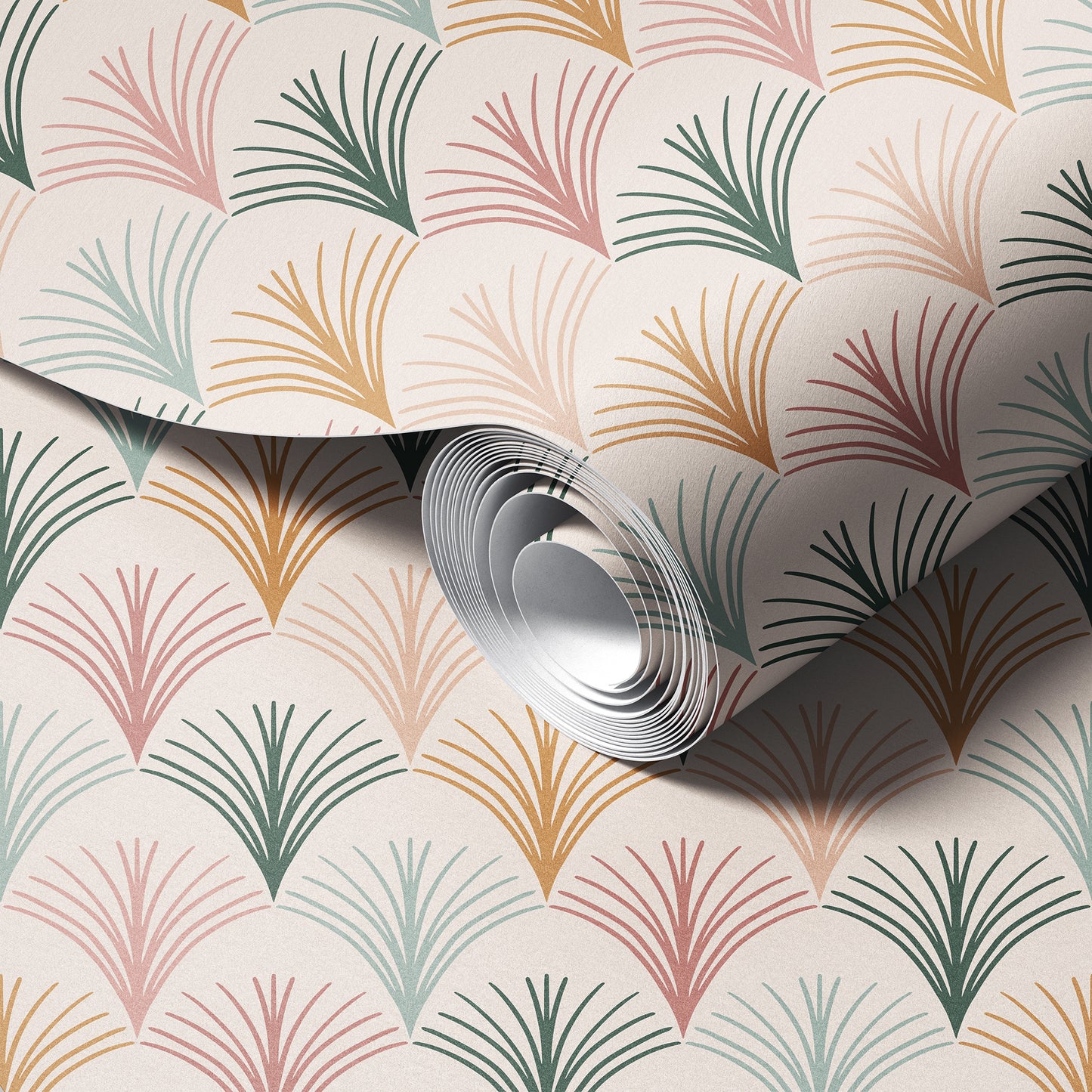 Boho Color Tassels peel and stick wallpaper room mockup
