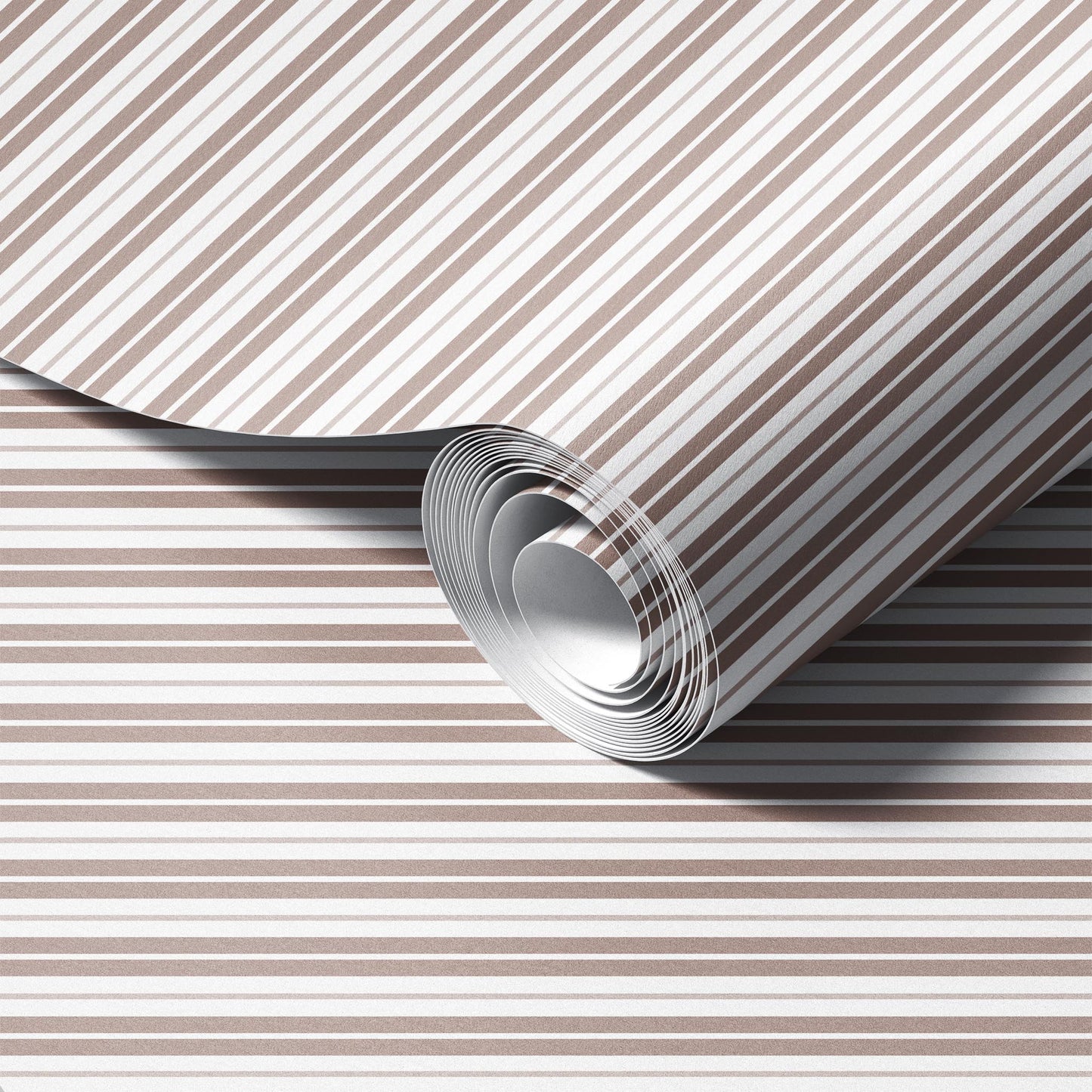 Neutral Stripes Brown Wallpaper