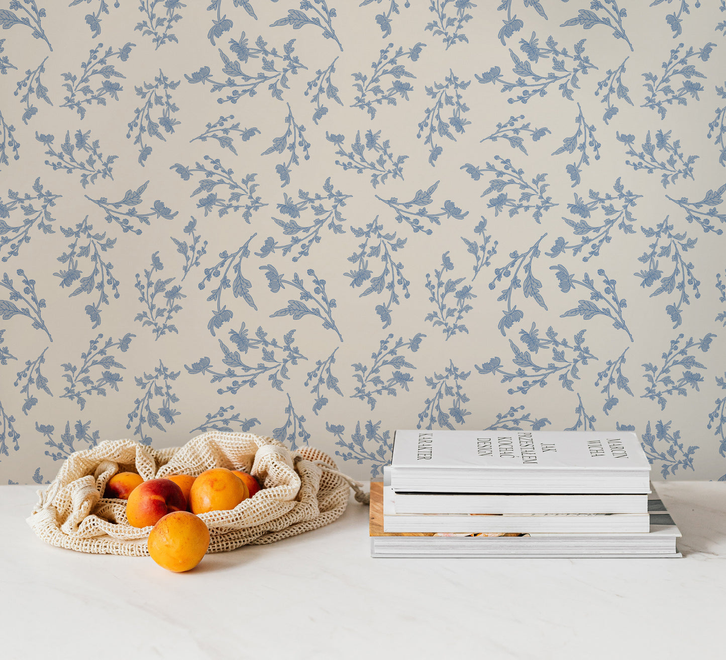 Swirling Lotus Damask Wallpaper