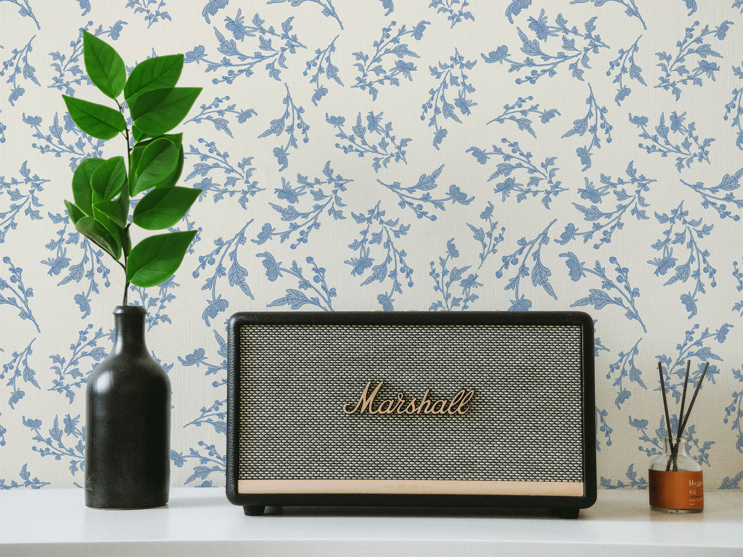Swirling Lotus Damask Wallpaper