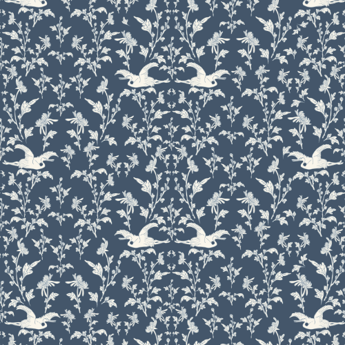 Crane Damask Wallpaper