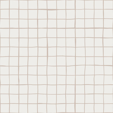 Cream Grid Fabric peel and stick wallpaper pattern detail