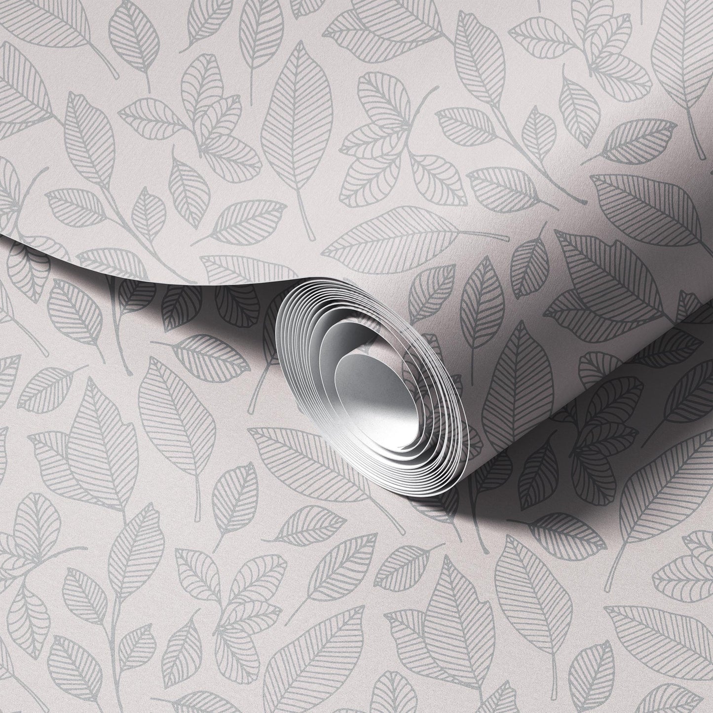 Drifting Leaves peel and stick wallpaper room mockup