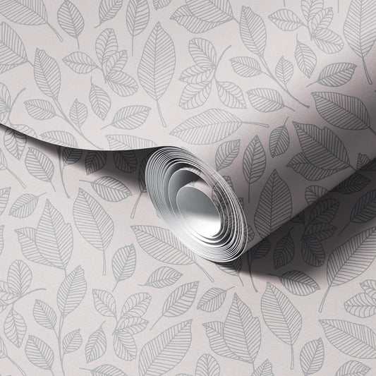 Drifting Leaves peel and stick wallpaper room mockup