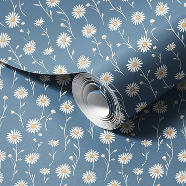 Dusty Blue Daisy Wallpaper