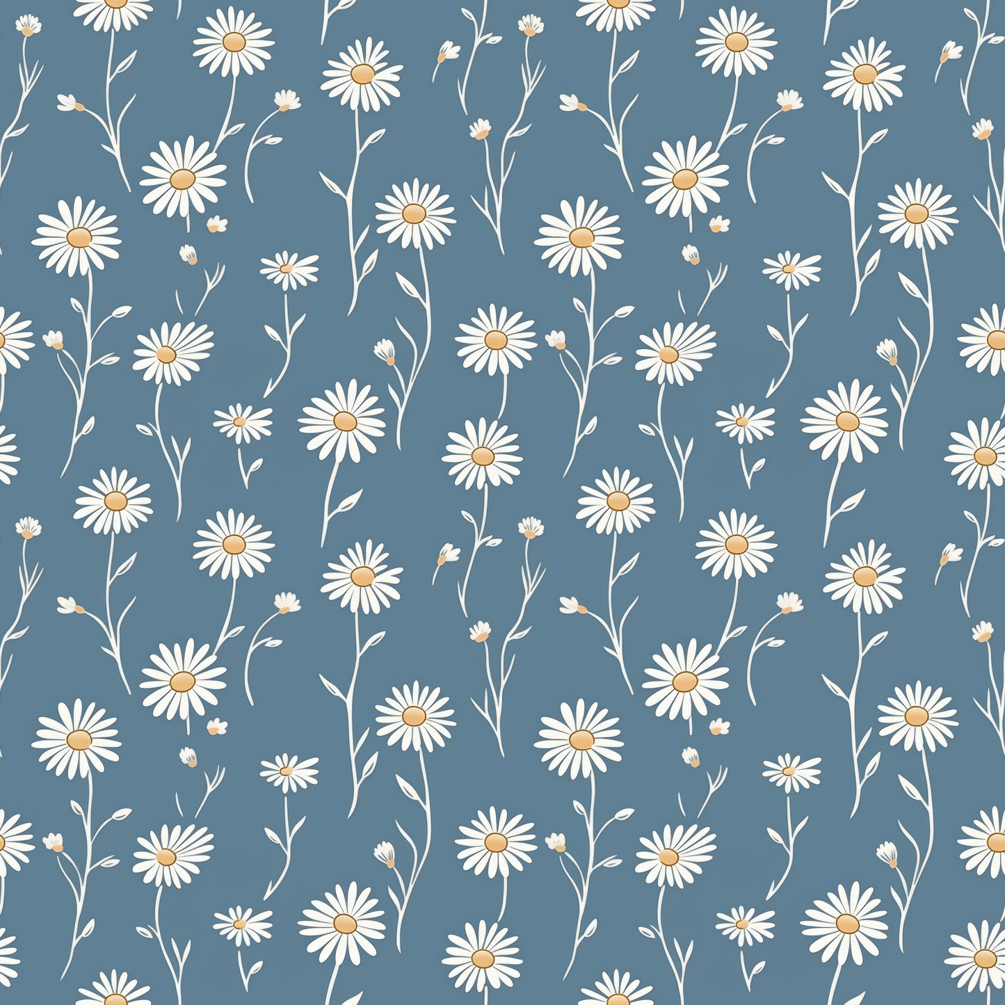 Dusty Blue Daisy Wallpaper