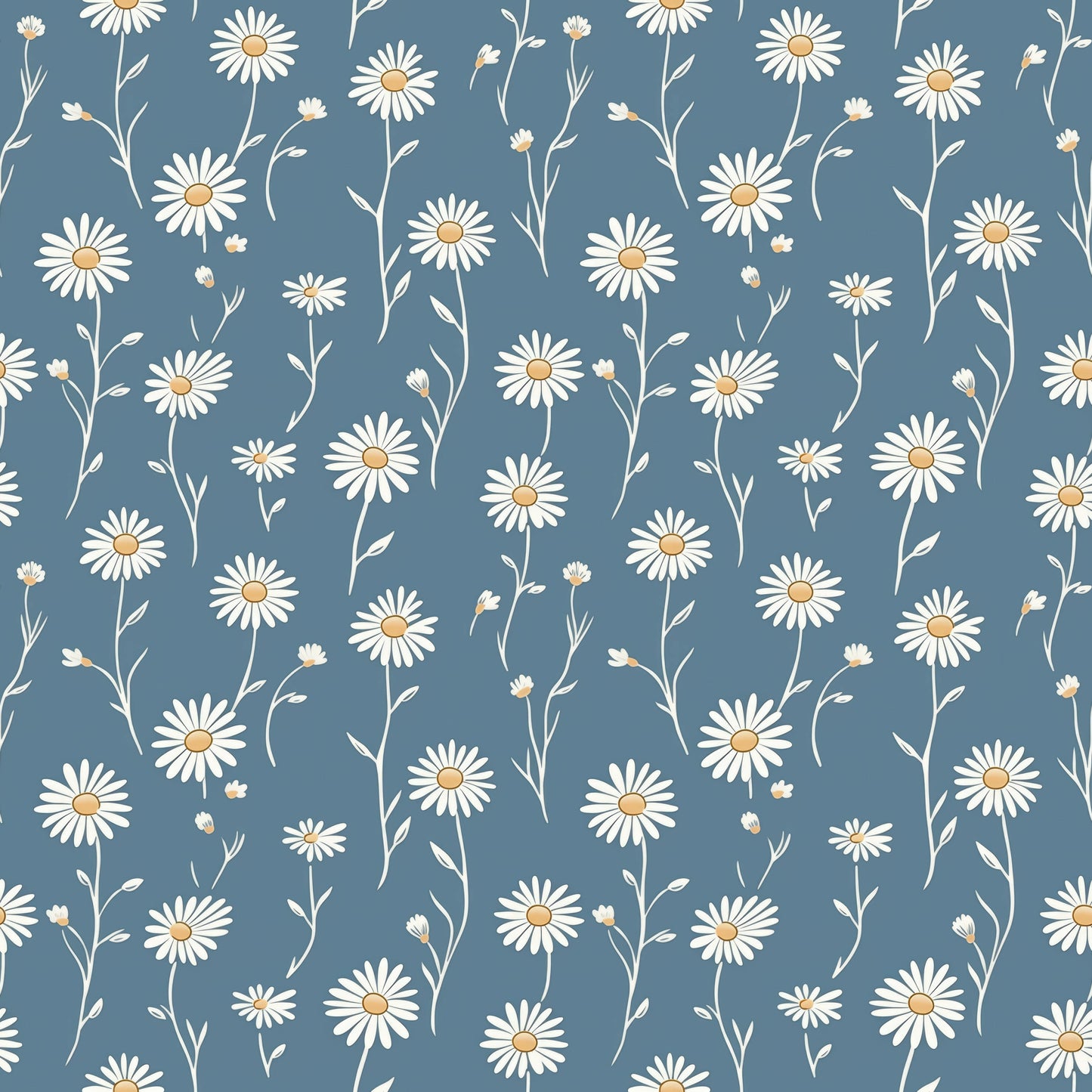 Dusty Blue Daisy Wallpaper