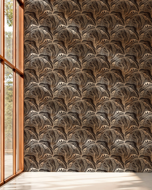 Ethereal Waves Peel and Stick Wallpaper - Abstract, Geometric, Line Art