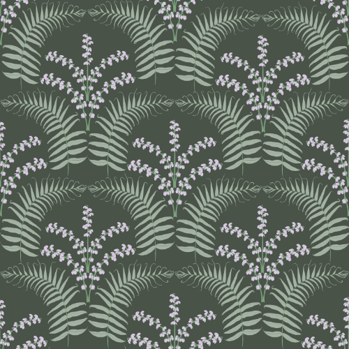 Fern Wintergreen Scallops Wallpaper