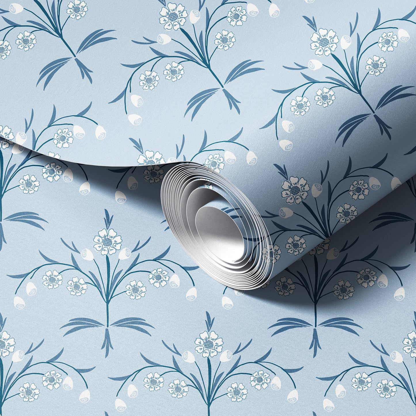 Floral Scallops Wallpaper
