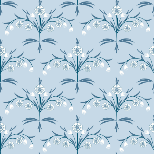 Floral Scallops Wallpaper