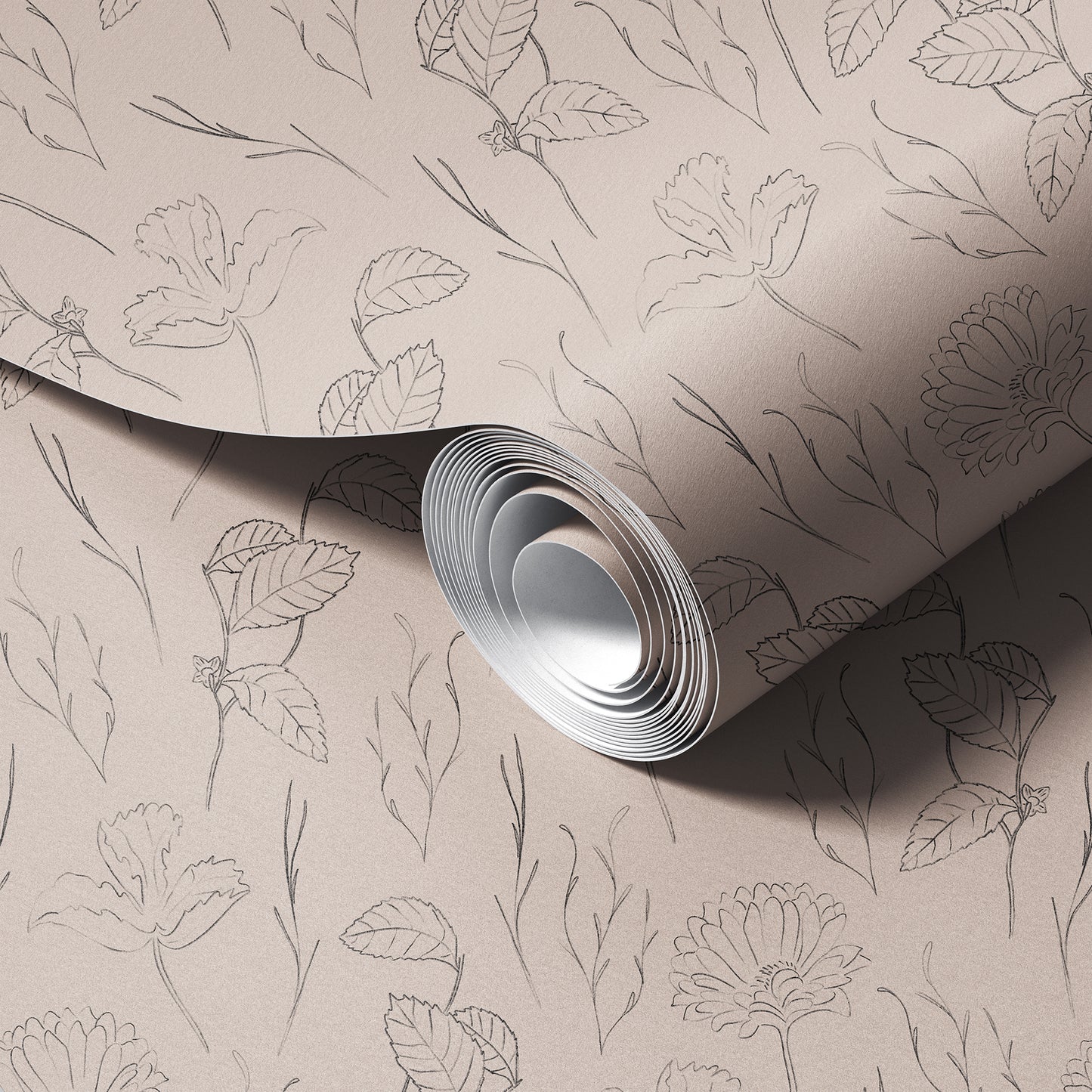 Floral Sketch Wallpaper
