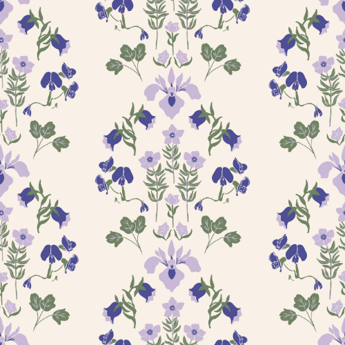 Floral Medallion Stripes Wallpaper