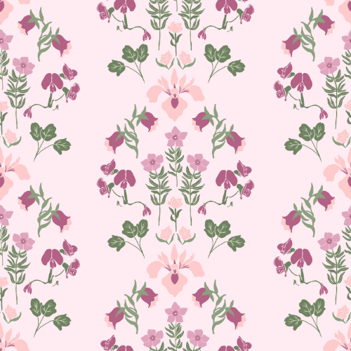 Floral Medallion Stripes Wallpaper