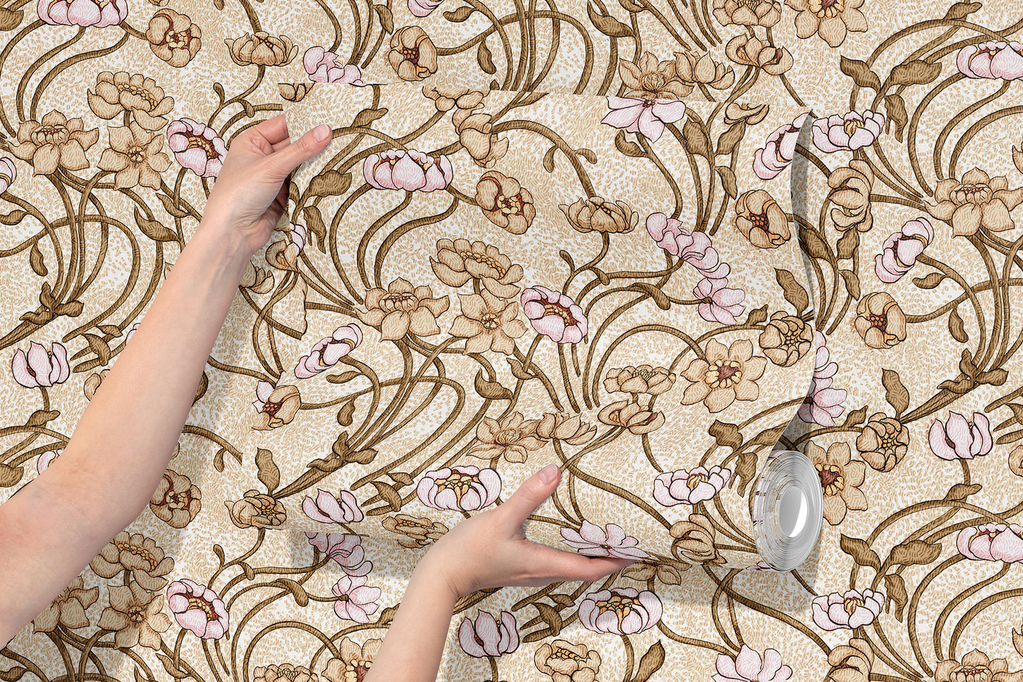 Antique Floral Nouveau Wallpaper