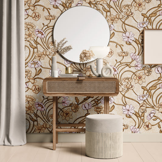 Antique Floral Nouveau Wallpaper