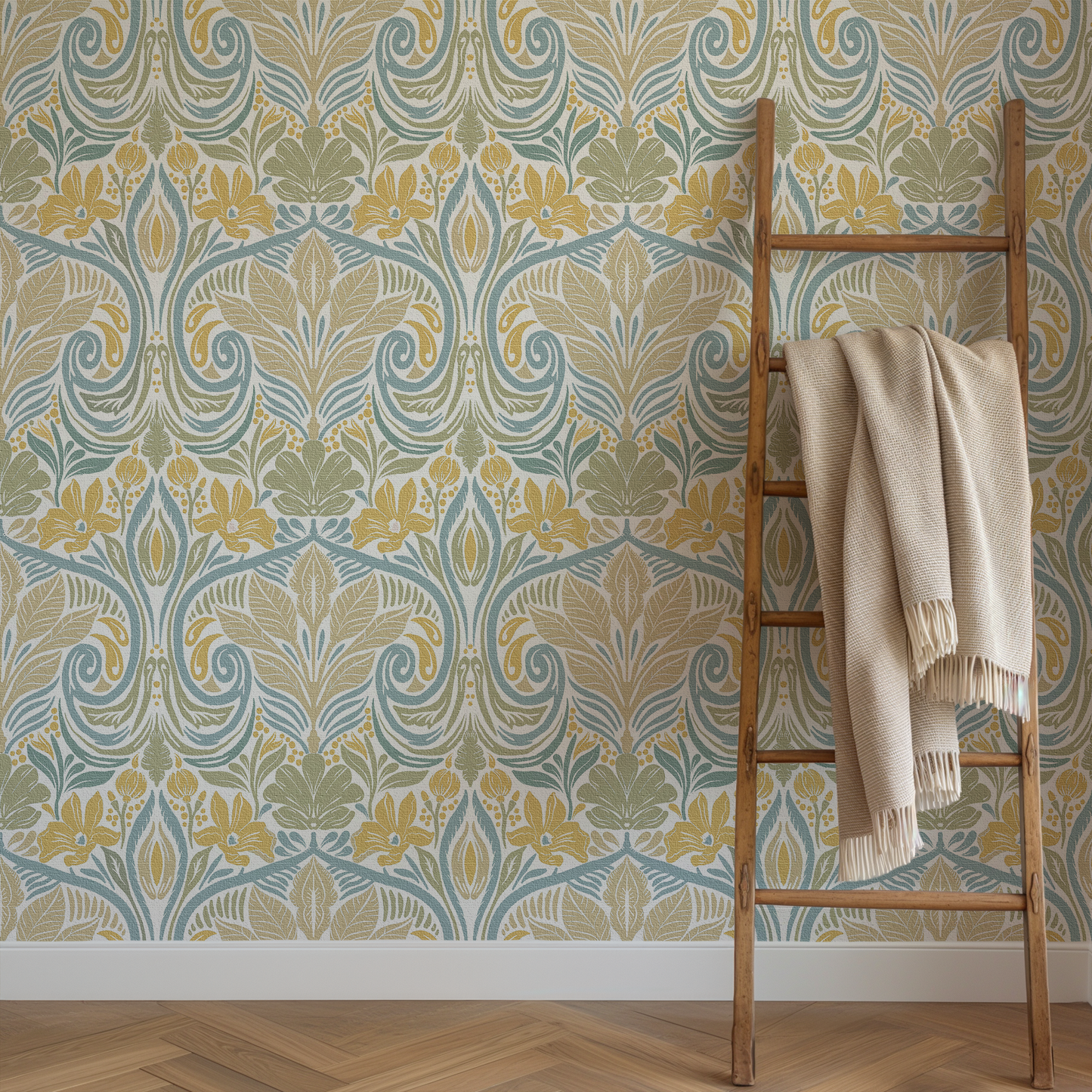 Light Floral Patio Wallpaper