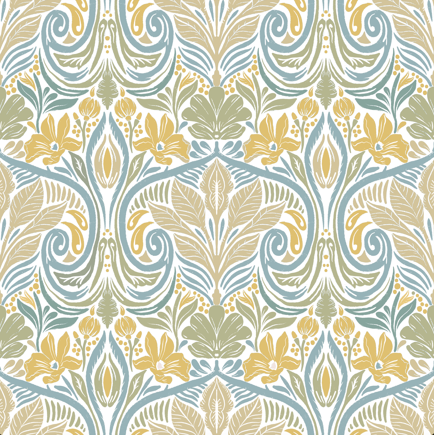 Light Floral Patio Wallpaper
