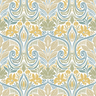 Light Floral Patio peel and stick wallpaper pattern detail