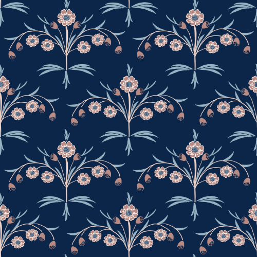 Floral Scallops Wallpaper